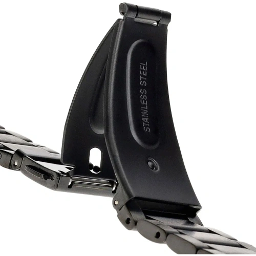 Pasek ze stali nierdzewnej Bizon Strap Watch Aura do Smartwatcha 22 mm czarny