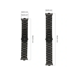 Hurtownia GSM - Pásek z nerezové oceli Bizon Strap Watch Aura do Xiaomi Redmi Watch 4 / Smart Band 8 Pro / 9 Pro černý - BIZ8137 - {ean13} - Hurt