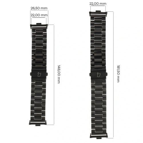 Pasek ze stali nierdzewnej Bizon Strap Watch Aura do Xiaomi Redmi Watch 4 / Smart Band 8 Pro / 9 Pro czarny