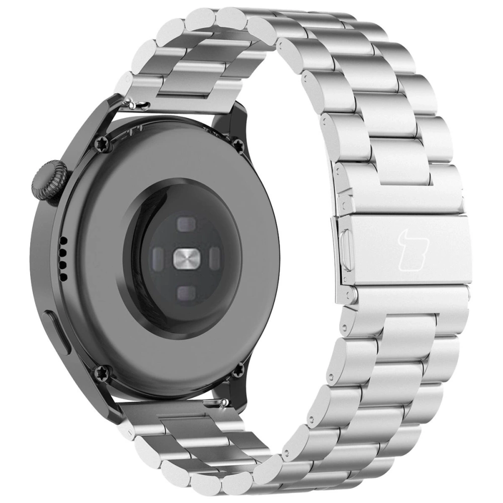 Hurtownia GSM - Pasek ze stali nierdzewnej Bizon Strap Watch Aura do Smartwatcha 22mm srebrny - BIZ8139 - {ean13} - Hurt