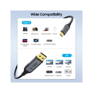 Hurtownia GSM - Kabel Tech-Protect Ultraboost Cable USB-C / DisplayPort 1.4 8K 60Hz 180cm černý - THP3801 - {ean13} - Hurt