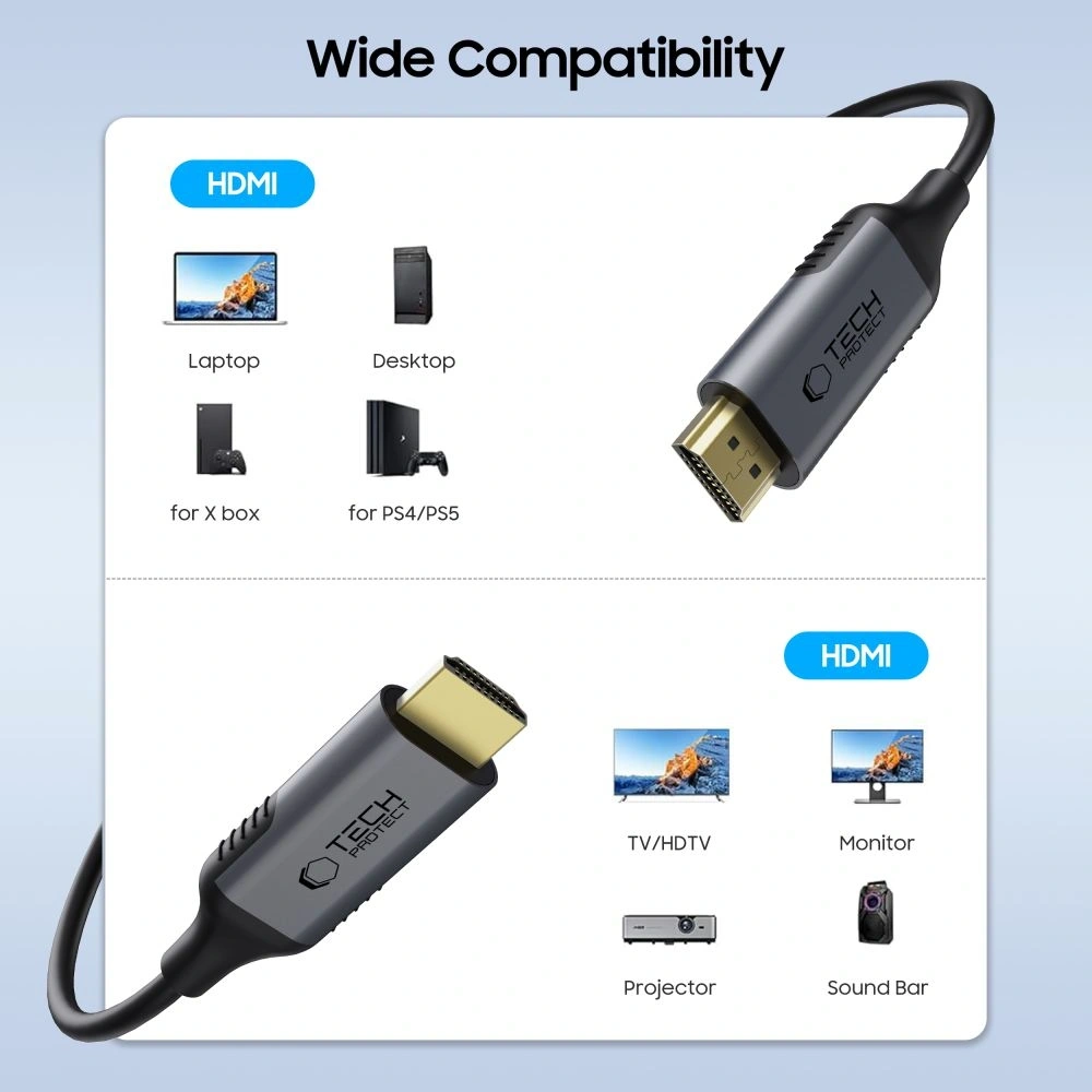 Hurtownia GSM - Tech-Protect Ultraboost Kabel HDMI / HDMI 2.1 4K 120Hz / 8K 60Hz 200cm Schwarz - THP3803 - {ean13} - Hurt