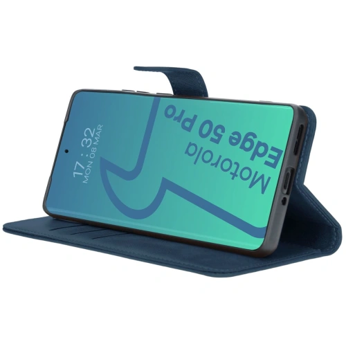 Etui z klapką Bizon Case Pocket do Motorola Edge 50 Pro granatowe