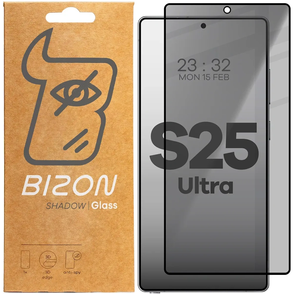 Hurtownia GSM - Bizon Glass Edge Shadow Samsung Galaxy S25 Ultra nuanțat cu un cadru negru - BIZ8142 - {ean13} - Hurt