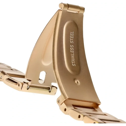 Pasek ze stali nierdzewnej Bizon Strap Watch Aura do Smartwatcha 18 mm różowozłoty