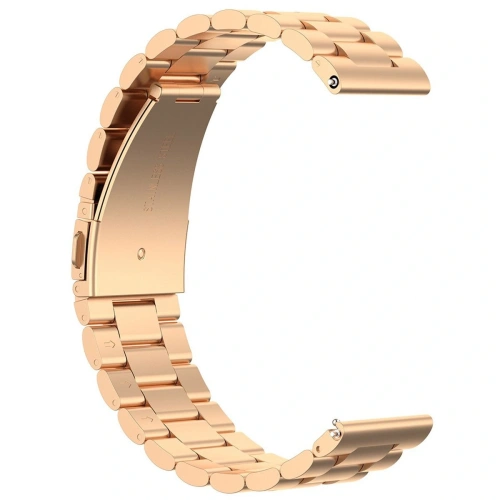 Pasek ze stali nierdzewnej Bizon Strap Watch Aura do Smartwatcha 18 mm różowozłoty