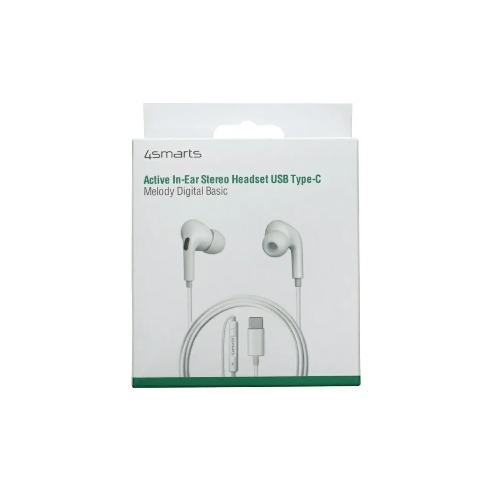 Hurtownia GSM - Słuchawki dokanałowe 4smarts Melody Digital Basic USB-C z przetwornikiem D/A biały/white - 4SMR64 - {ean13} - Hurt