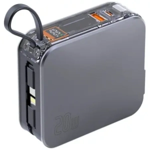 Hurtownia GSM - 4smarts Lucid 3in1 Powerbank Încărcător hibrid 10000mAh 20W + cablu USB-C / Lightning argintiu - 4SMR66 - {ean13} - Hurt