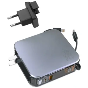 Hurtownia GSM - 4smarts Lucid 3in1 Powerbank Încărcător hibrid 10000mAh 20W + cablu USB-C / Lightning argintiu - 4SMR66 - {ean13} - Hurt