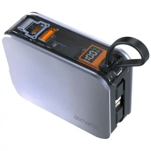 Hurtownia GSM - Powerbank 4smarts Lucid 3in1 Hybrid Charger 10000mAh 20W s vestavěným kabelem USB-C / Lightning stříbrný - 4SMR66 - {ean13} - Hurt