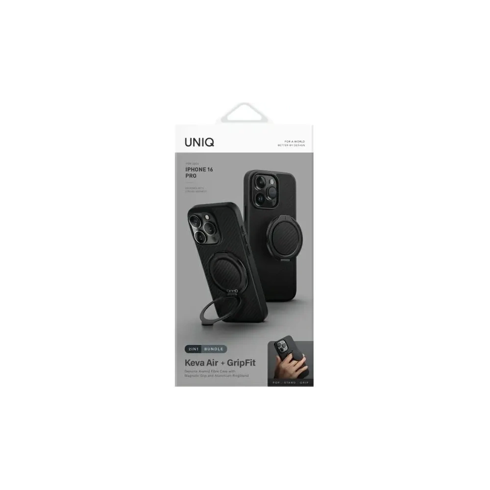 Hurtownia GSM - Etui UNIQ Keva Air Apple iPhone 16 Pro Magclick Charging černý/karbon černý - UNIQ1428 - {ean13} - Hurt