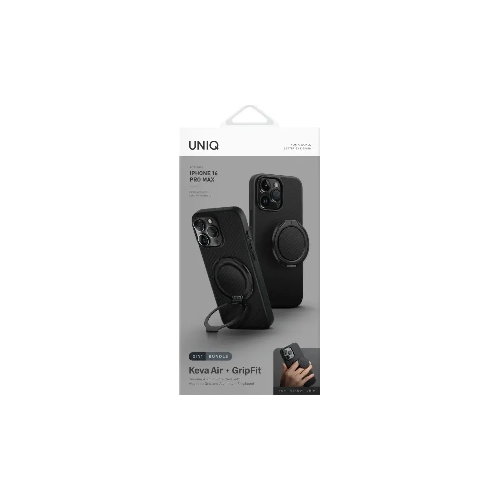 Hurtownia GSM - UNIQ Keva Air Apple iPhone 16 Pro Max Magclick Töltés szénfekete - UNIQ1429 - {ean13} - Hurt