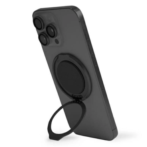 Magnetyczny uchwyt na palec z funkcją podstawki UNIQ Gripfit 360 Magnetic Mount&Kickstand czarny/midnight black