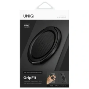 Hurtownia GSM - Magnetický úchyt na prst s funkcí stojánku UNIQ Gripfit 360 Magnetic Mount&Kickstand černý/midnight black - UNIQ1430 - {ean13} - Hurt