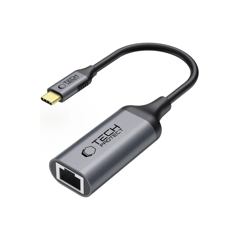 Hurtownia GSM - Tech-Protect Ultraboost Adapter USB-C / Ethernet RJ45 1000Mbps Schwarz - THP3805 - {ean13} - Hurt