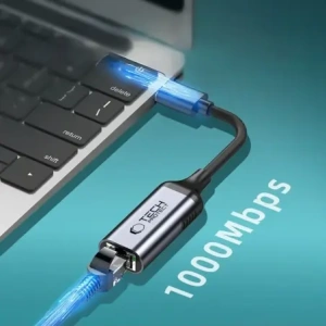 Hurtownia GSM - Tech-Protect Ultraboost Adapter USB-C / Ethernet RJ45 1000Mbps Schwarz - THP3805 - {ean13} - Hurt