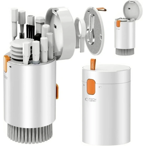 Zestaw czyszczący do telefonu / słuchawek / laptopa Tech-Protect CS01 Cleaner Set 20in1 For Phone & Earphone & Tablet & Laptop White