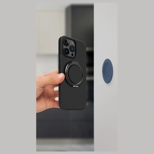 Magnetyczny uchwyt na palec z funkcją podstawki UNIQ Gripfit Premium 360 Magnetic Mount&Kickstand Uchwyt Magnetyczny czarny/carbon black
