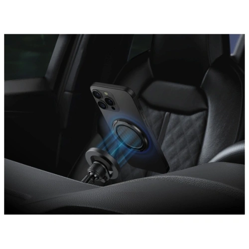 Magnetyczny uchwyt na palec z funkcją podstawki UNIQ Gripfit Premium 360 Magnetic Mount&Kickstand Uchwyt Magnetyczny czarny/carbon black