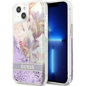 Hurtownia GSM - [OUTLET] Tok Guess GUHCP13SLFLSU Apple iPhone 13 mini lila/purple keménytok Flower Liquid Glitter - OT-841 - {ean13} - Hurt