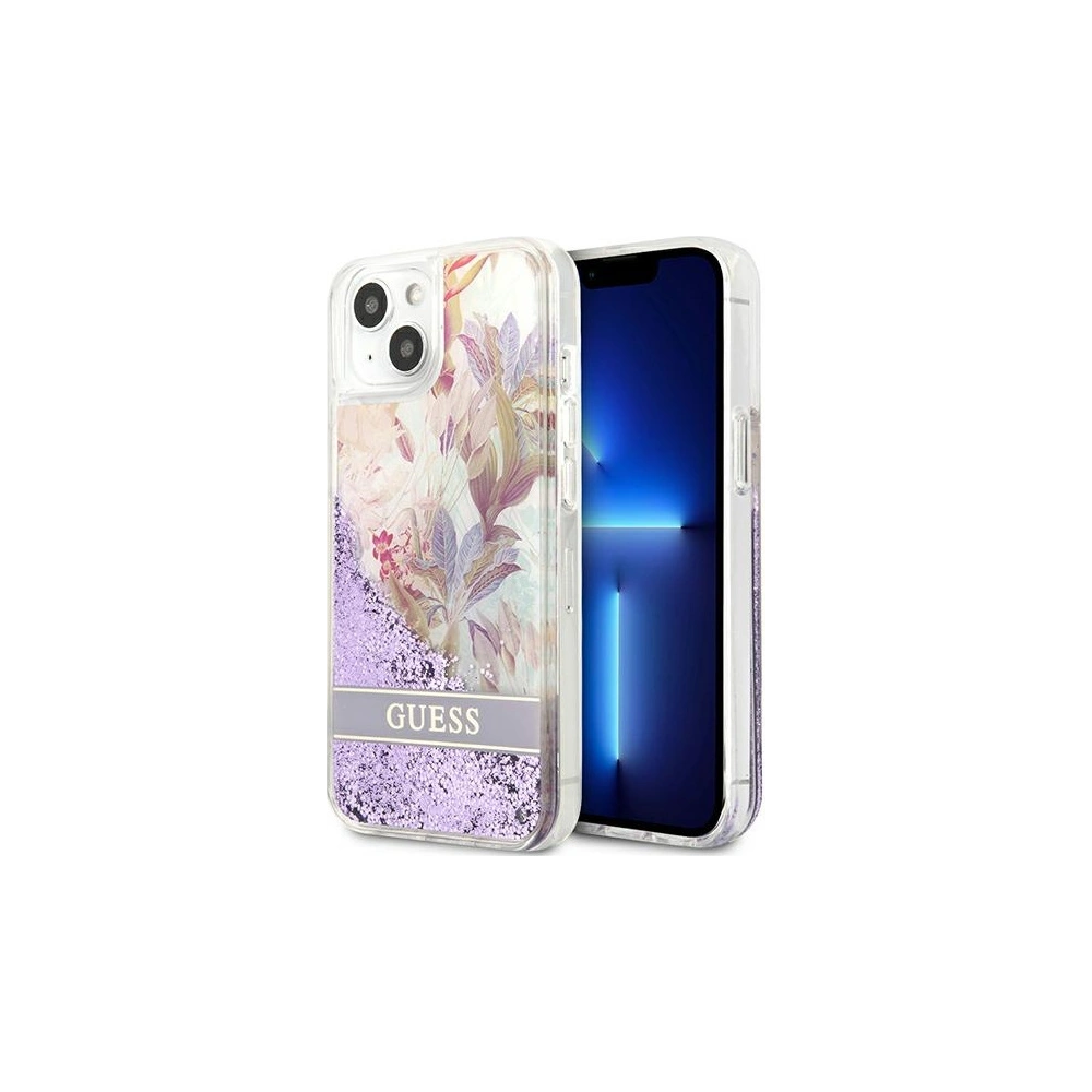 Hurtownia GSM - [OUTLET] Etui Guess GUHCP13SLFLSU Apple iPhone 13 mini fialové/purple hardcase Flower Liquid Glitter - OT-841 - {ean13} - Hurt