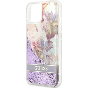 Hurtownia GSM - [OUTLET] Tok Guess GUHCP13SLFLSU Apple iPhone 13 mini lila/purple keménytok Flower Liquid Glitter - OT-841 - {ean13} - Hurt