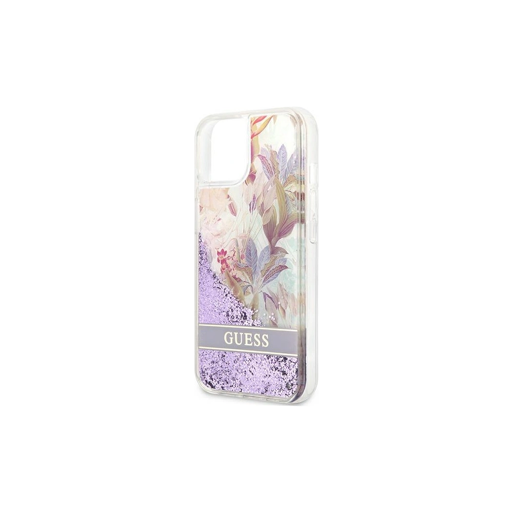 Hurtownia GSM - [OUTLET] Etui Guess GUHCP13SLFLSU Apple iPhone 13 mini fialové/purple hardcase Flower Liquid Glitter - OT-841 - {ean13} - Hurt