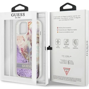 Hurtownia GSM - [OUTLET] Tok Guess GUHCP13SLFLSU Apple iPhone 13 mini lila/purple keménytok Flower Liquid Glitter - OT-841 - {ean13} - Hurt