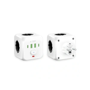 Hurtownia GSM - Tech-Protect PCL3X4 Steckdose 2xUSB-A, 2xUSB-C, 3xAC Weiß - THP3819 - {ean13} - Hurt
