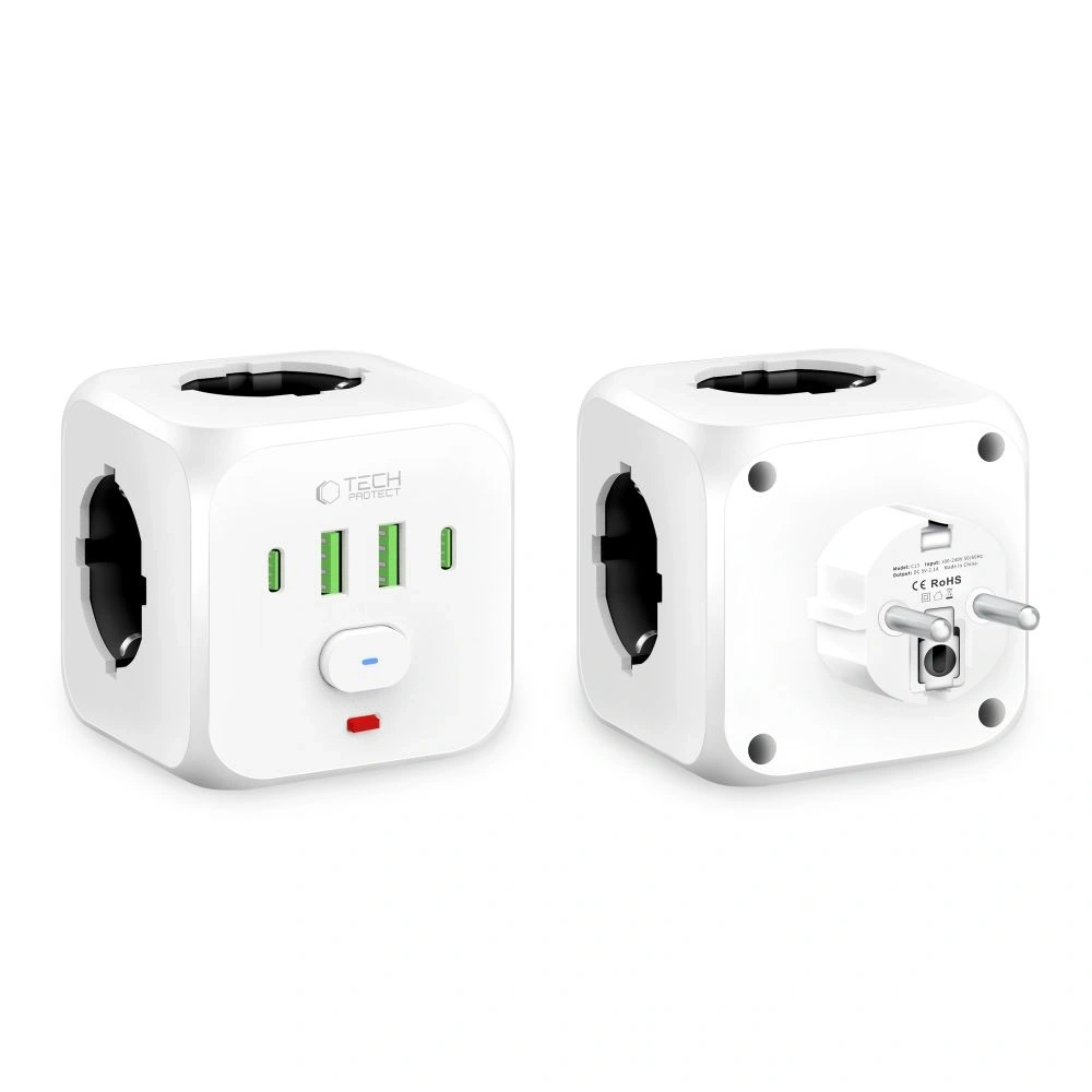 Hurtownia GSM - Listwa zasilająca Tech-Protect PCL3X4 Power Socket 2xUSB-A, 2xUSB-C, 3xAC White - THP3819 - {ean13} - Hurt