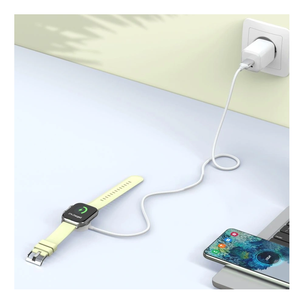 Hurtownia GSM - Tech-Protect MC02 Ultraboost Magnetic Ladegerät USB-C Kabel 100cm Apple Watch Weiß - THP3820 - {ean13} - Hurt