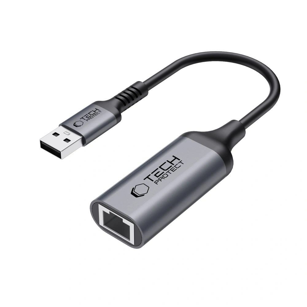 Hurtownia GSM - Tech-Protect Ultraboost Adapter USB-A 3.0 / Ethernet RJ45 1000Mbps Schwarz - THP3824 - {ean13} - Hurt