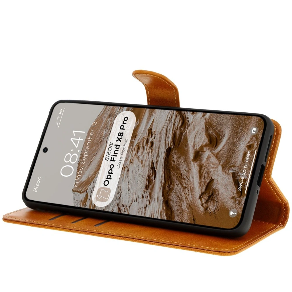 Hurtownia GSM - Etui z klapką Bizon Case Pocket do Oppo Find X8 Pro brązowe - BIZ8159 - {ean13} - Hurt