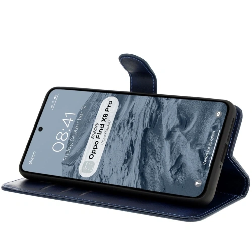 Etui z klapką Bizon Case Pocket do Oppo Find X8 Pro granatowe