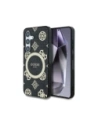 Guess 4G Fundal Aur Electroplacat Model Bujor MagSafe Samsung Galaxy S25 negru