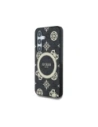 Wholesale Guess 4G Background Gold Electroplated Peony Pattern MagSafe Samsung Galaxy S25 black - GUE4240 - {ean13} - Hurt