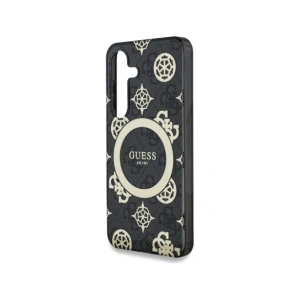 Wholesale Guess 4G Background Gold Electroplated Peony Pattern MagSafe Samsung Galaxy S25 black - GUE4240 - {ean13} - Hurt