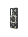 Wholesale Guess 4G Background Gold Electroplated Peony Pattern MagSafe Samsung Galaxy S25 black - GUE4240 - {ean13} - Hurt