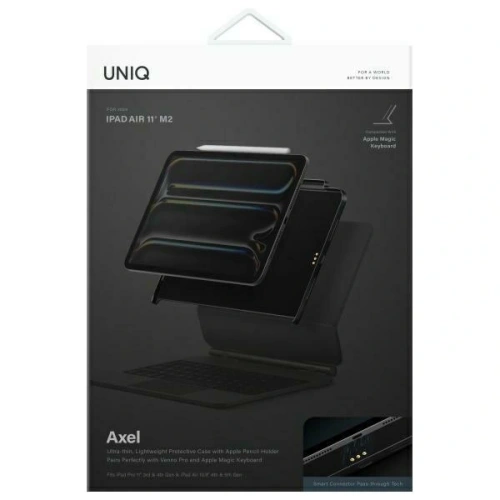 Etui UNIQ Axel Apple iPad Air 10.9 2020/2022 (4, 5 gen) / iPad Pro 11 2021/2022 (3, 4 gen) / iPad Air 11 2024 (6. generacji) czarny/black ebony
