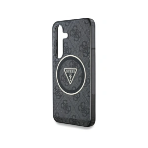 Etui Guess 4G Glitter Triangle Buttons MagSafe do Samsung Galaxy S25+ Plus czarny