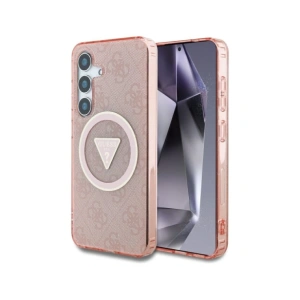 Wholesale Guess 4G Glitter Triangle Buttons MagSafe Samsung Galaxy S25 pink - GUE4243 - {ean13} - Hurt