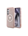 Guess 4G Glitter-Dreiecksknöpfe MagSafe Samsung Galaxy S25 pink