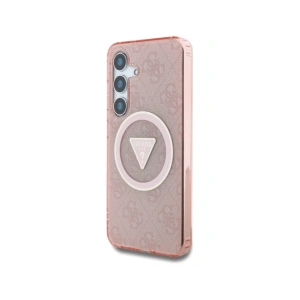 Wholesale Guess 4G Glitter Triangle Buttons MagSafe Samsung Galaxy S25 pink - GUE4243 - {ean13} - Hurt