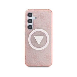 Wholesale Guess 4G Glitter Triangle Buttons MagSafe Samsung Galaxy S25 pink - GUE4243 - {ean13} - Hurt