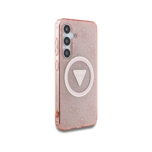 Wholesale Guess 4G Glitter Triangle Buttons MagSafe Samsung Galaxy S25 pink - GUE4243 - {ean13} - Hurt