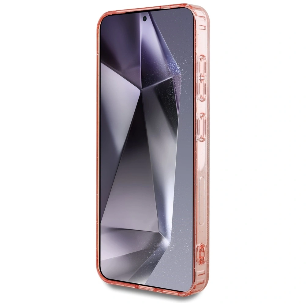 Hurtownia GSM - Etui Guess 4G Glitter Triangle Buttons MagSafe do Samsung Galaxy S25 różowy - GUE4243 - {ean13} - Hurt