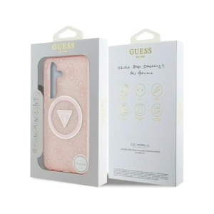 Wholesale Guess 4G Glitter Triangle Buttons MagSafe Samsung Galaxy S25 pink - GUE4243 - {ean13} - Hurt