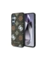 Guess 4G Bedrucktes Farbiges Pfingstrosenmuster MagSafe Samsung Galaxy S25 braun