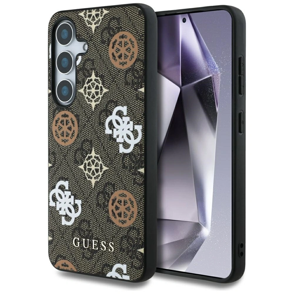 Hurtownia GSM - Guess 4G Bedrucktes Farbiges Pfingstrosenmuster MagSafe Samsung Galaxy S25 braun - GUE4244 - {ean13} - Hurt