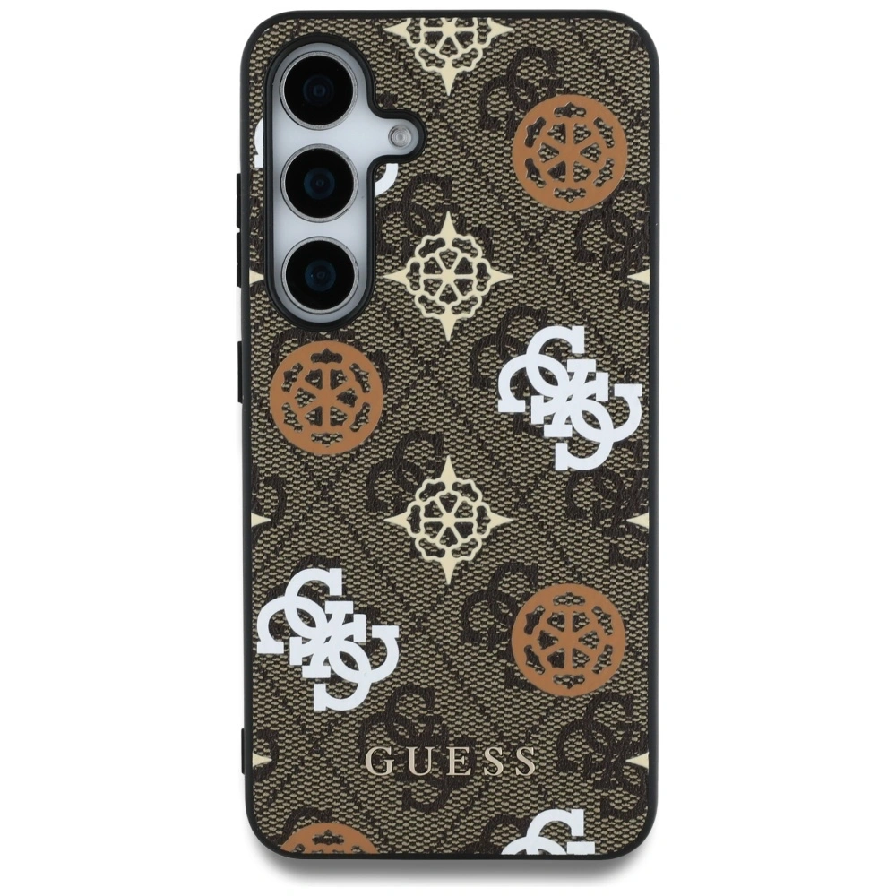 Hurtownia GSM - Etui Guess 4G tištěný barevný vzor pivoňky MagSafe pro Samsung Galaxy S25 hnědý - GUE4244 - {ean13} - Hurt